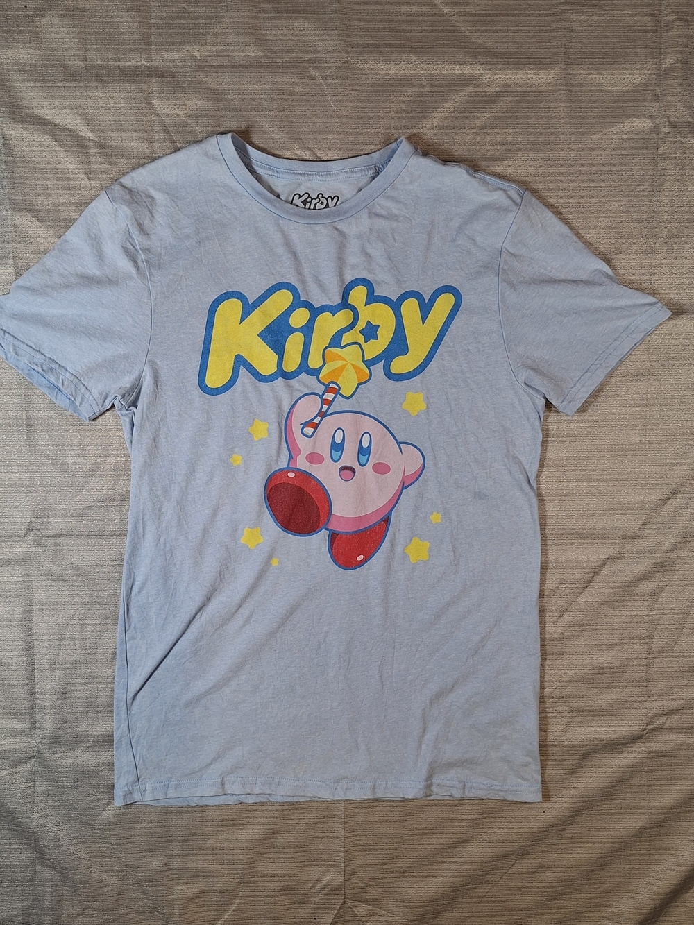 Kirby Men's Small Graphic Tee - Light Blue